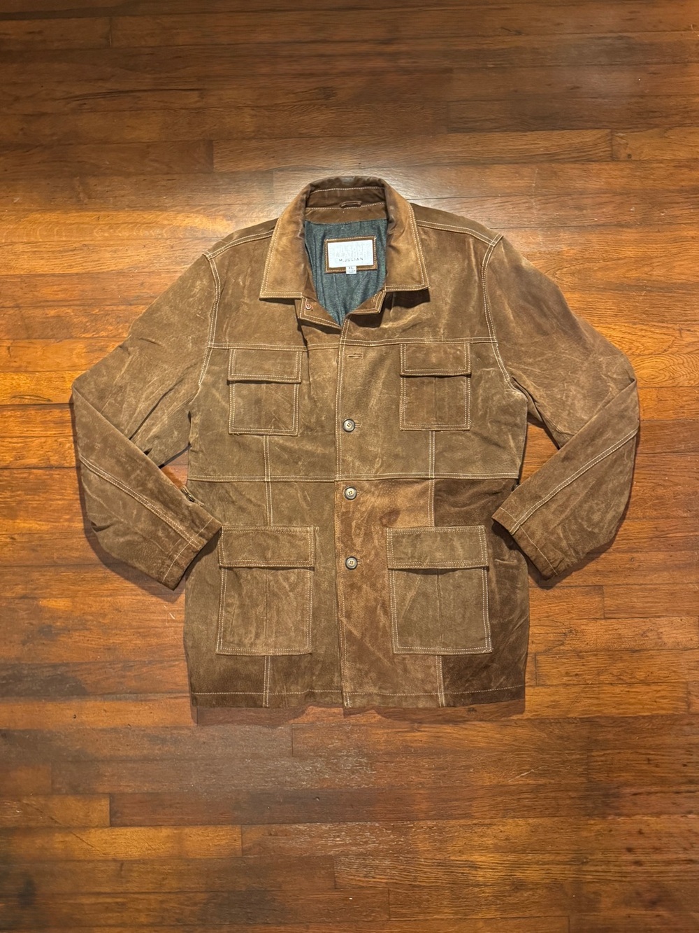 Wilsons Leather Brown Suede Military Field Jacket